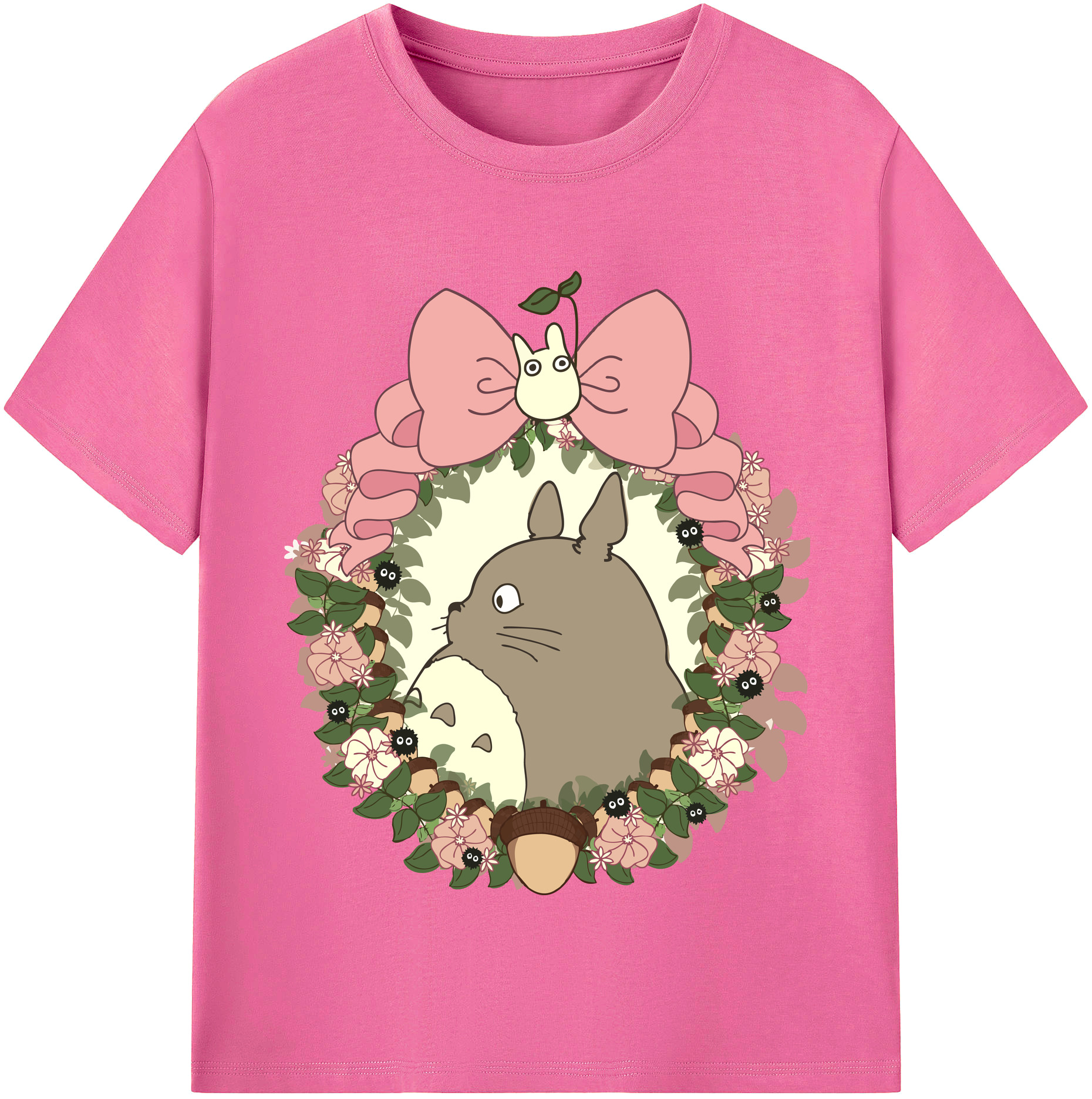 （画像用） となりのトトロ 草壁メイ 草壁サツキ My Neighbor Totoro Satsuki Kusakabe Mei Kusakabe レディースカジュアルプリントTシャツ（綿100％）